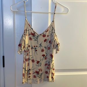 Flower Print Off the shoulder tee